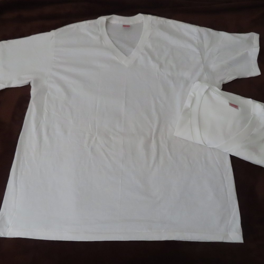 Vintage Stanfields white Single Stitch Blank 3XL 90s lot of 2